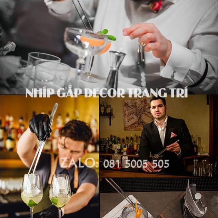 Nhíp Decor gắp đồ ăn - Nhíp Gắp Pha Chế Inox cocktail Quầy Bar chất liệu thép dài 25cm - Nhíp trồng cây thủy T139H