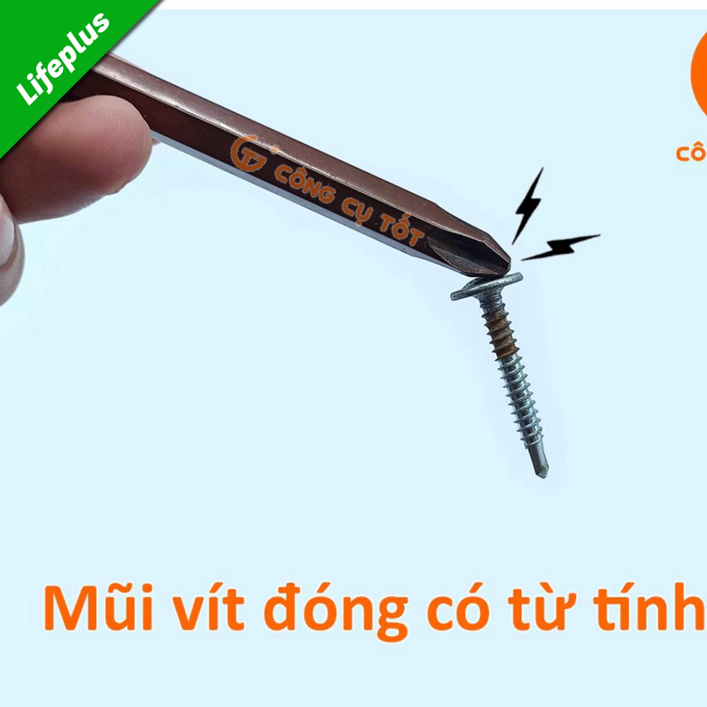 Mũi vít đóng 4 cạnh PH3 Standard si nâu dài 78mm