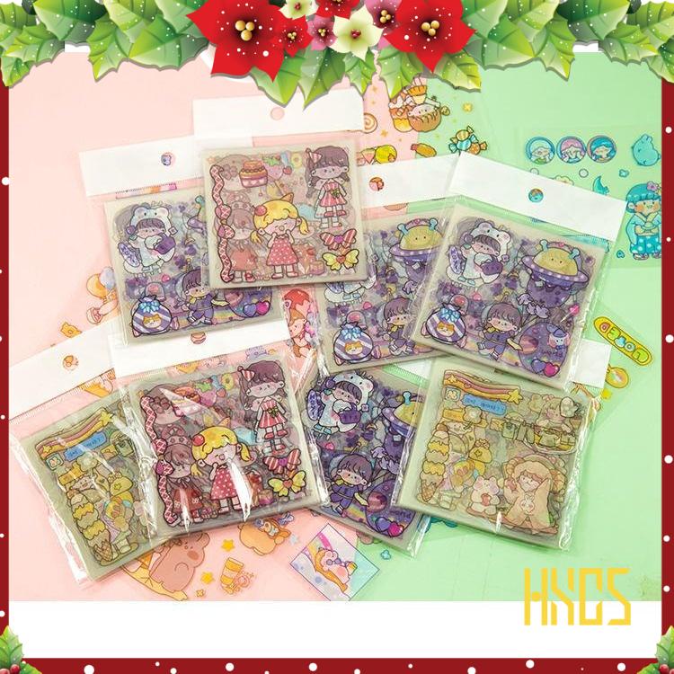 Bộ 20 Tấm Sticker HXGS Hoạt Hình Chống Thấm Nước