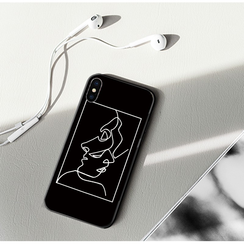 Ốp Điện Thoại tpu Mềm Họa Tiết Đơn Giản Sáng Tạo Cho iphone 6s 7 8 plus x xr 11 13 pro xs max 12 mini 14 pro max se2