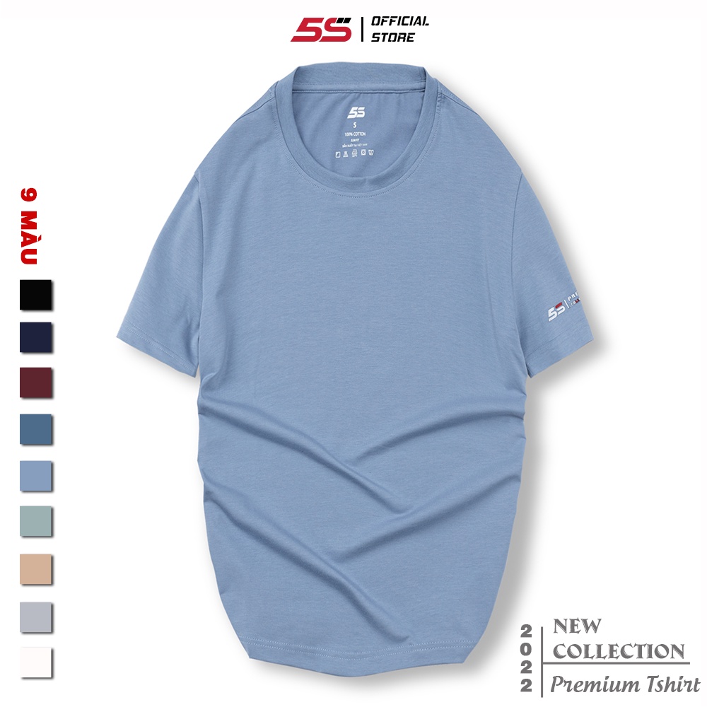 Áo Thun Nam Tay Ngắn 5S Premium (10 màu), Chất Liệu Cotton Mềm Mại, Thoáng Mát, Bền Màu (TSO22099).
