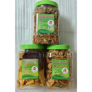 Combol 1 hộp khô gà, 1 hộp cơm cháy lắc khô gà, 1 hộp khoai 199k