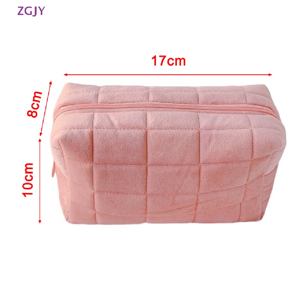 1 Túi Đựng Mỹ Phẩm / Đồ Trang Điểm Cỡ Lớn Màu Trơn Có Khóa Kéo Tiện Dụng Cho Nữ Mới