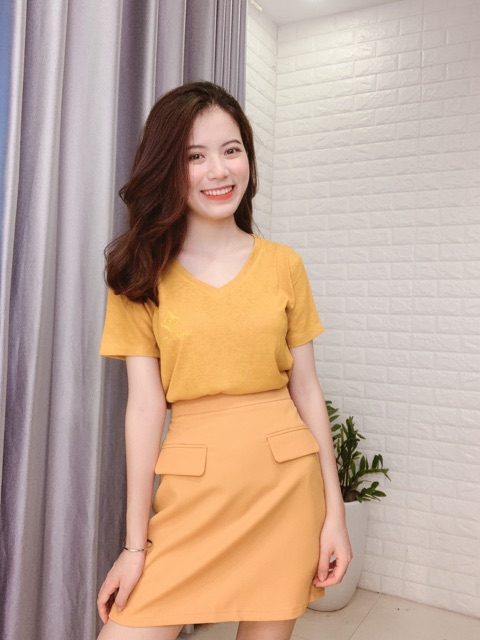 Chân váy ôm A 2 nắp túi thời trang cao cấp-MIN House | BigBuy360 - bigbuy360.vn