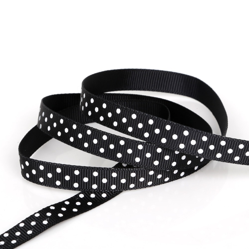 Ruy băng in chấm bi 5yds10mm grosgrain là sự lựa chọn tốt nhất cho tiệc gói quà ruy băng in lụa DIY cung cấp ruy băng tiệc cưới