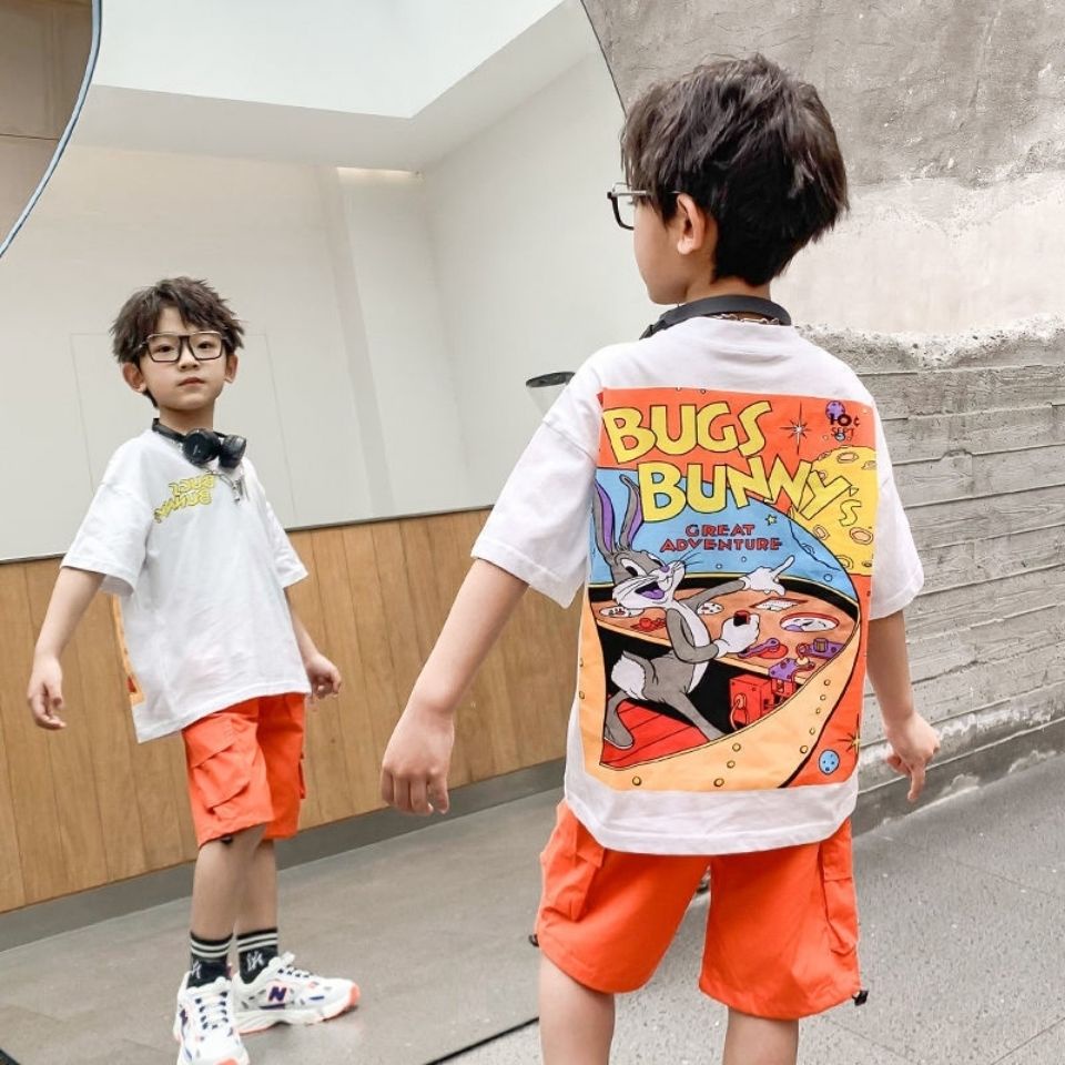 Bộ Quần Áo Thun Ngắn Tay Thời Trang Mùa Hè Hàn Quốc Dành Cho Bé Trai 2022