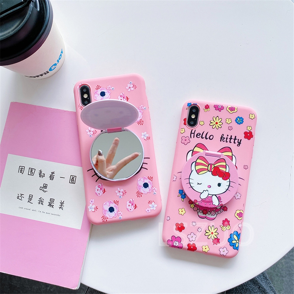 Ốp Lưng Hello Kitty Tráng Gương Cho Samsung J7 Pro J5 Pro J3 Pro J6 Plus J4 Plus J7 Prime J5 Prime J2 Prime J6 J4 J2 Pro 2018 J7 J5 J3 2016