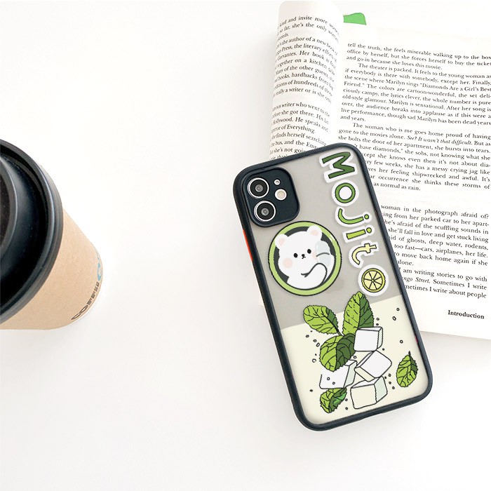 Ốp lưng iphone Gấu Mojito nhám viền nổi cong 5/5s/6/6plus/6s/6splus/7/7plus/8/8plus/x/xr/xs/11/12/pro/max/plus/promax | BigBuy360 - bigbuy360.vn