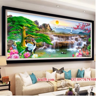Tranh đính đá non nước hữu tình đủ size