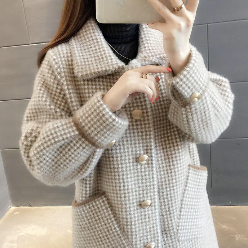 Áo khoác cardigan dệt kim dáng rộng thời trang thu đông cho nữ