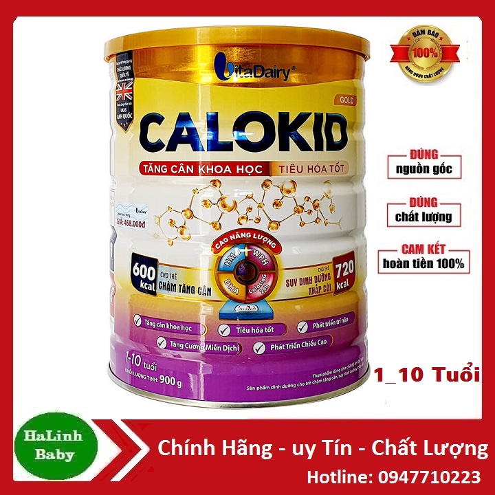 [Mẫu Mới] Sữa Bột Calokid gold (900g) Dành cho trẻ biếng ăn nhẹ cân ( Vitadairy )