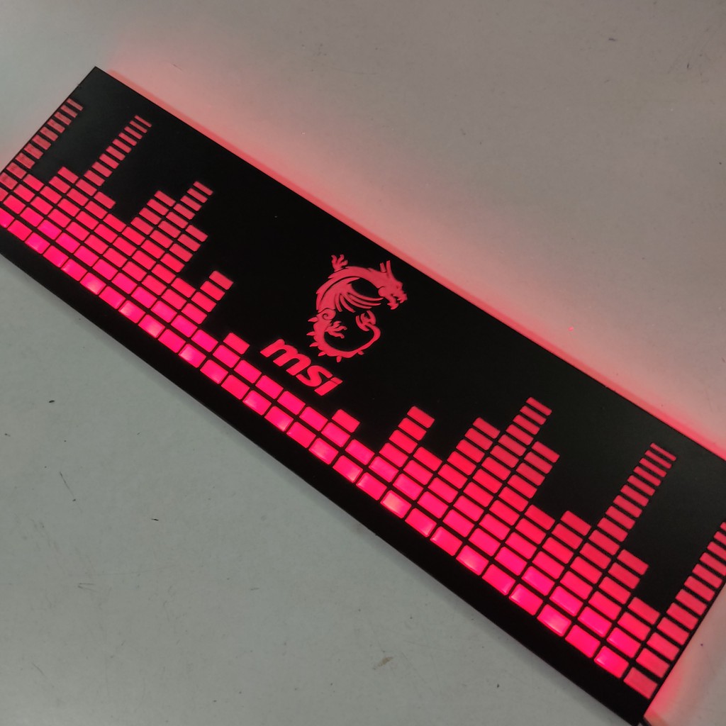 Tấm che hộp nguồn máy tính có Led RGB 5v ARGB logo MSI, đồng bộ màu Hub Coolmoon, hình sóng nhạc