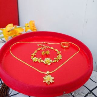 Bộ Trang sức cưới mạ vàng 9999 5 lớp giống thật