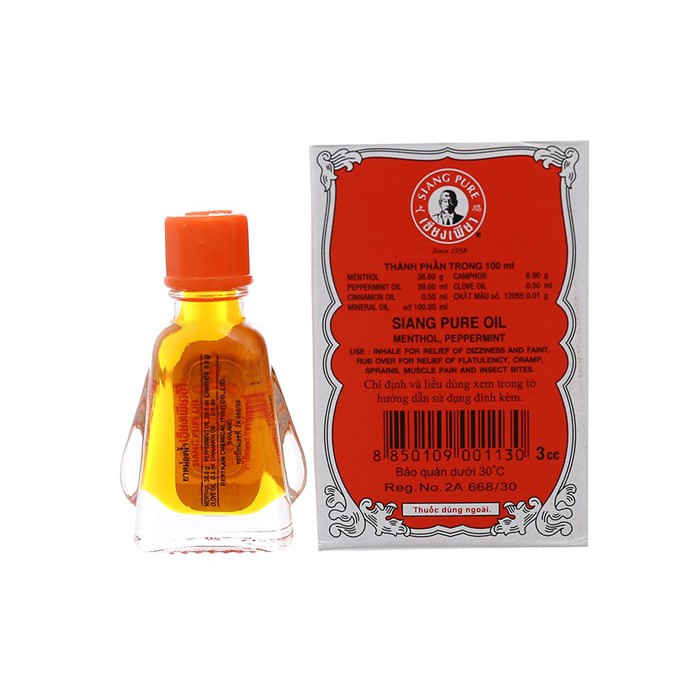 Dầu gió ông già Thái - Siang Pure Oil 3ml - Chính hãng