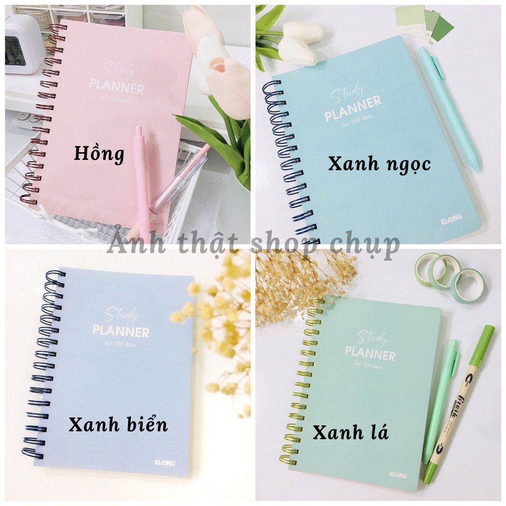 SỔ LÒ XO LÊN KẾ HOẠCH PLANNER SIZE A5 120GSM KLONG STUDY PLANNER FOR 100 DAYS BULLET JOURNAL