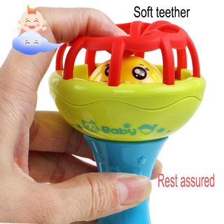 1 pcs Fun games baby soft rubber teether rattle rod multi-functional baby rattle stick with teether baby hand holding toy