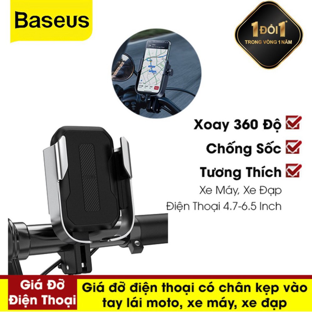 [CHÍNH HÃNG] Giá Đỡ Điện Thoại Có Chân Kẹp Vào Tay Lái Moto, Xe Đạp, Xe Máy Cho Iphone Samsung Xiaomi