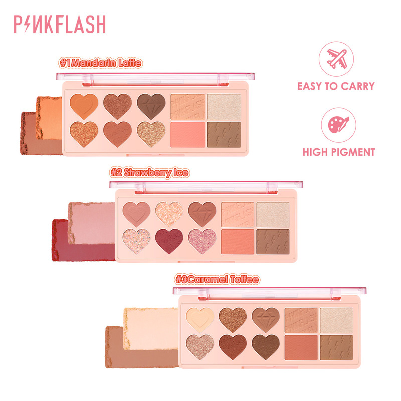 Pinkflash (hàng Mới Về) Bảng Phấn Mắt 10 Màu Bắt Sáng Không Dính Dễ Pha Trộn