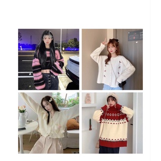 Áo len hoạ tiết - áo len trơn phong cách Ulzzang hàng 2hand chốt live