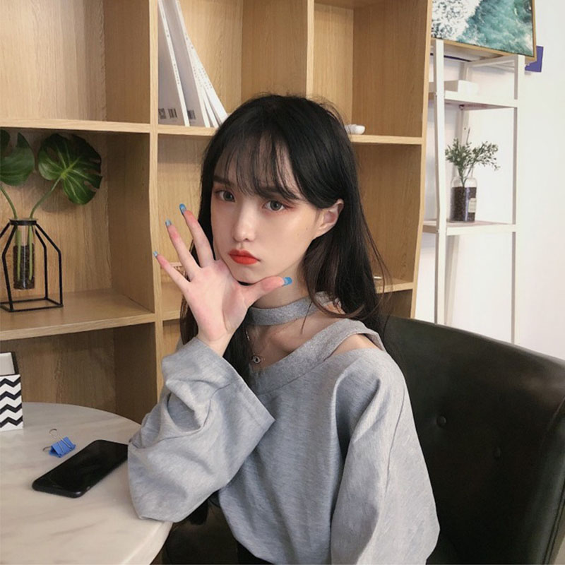 Áo Thun Dài Tay Cổ Tim Phong Cách Hàn Quốc 2020 Dành Cho Nữ | BigBuy360 - bigbuy360.vn