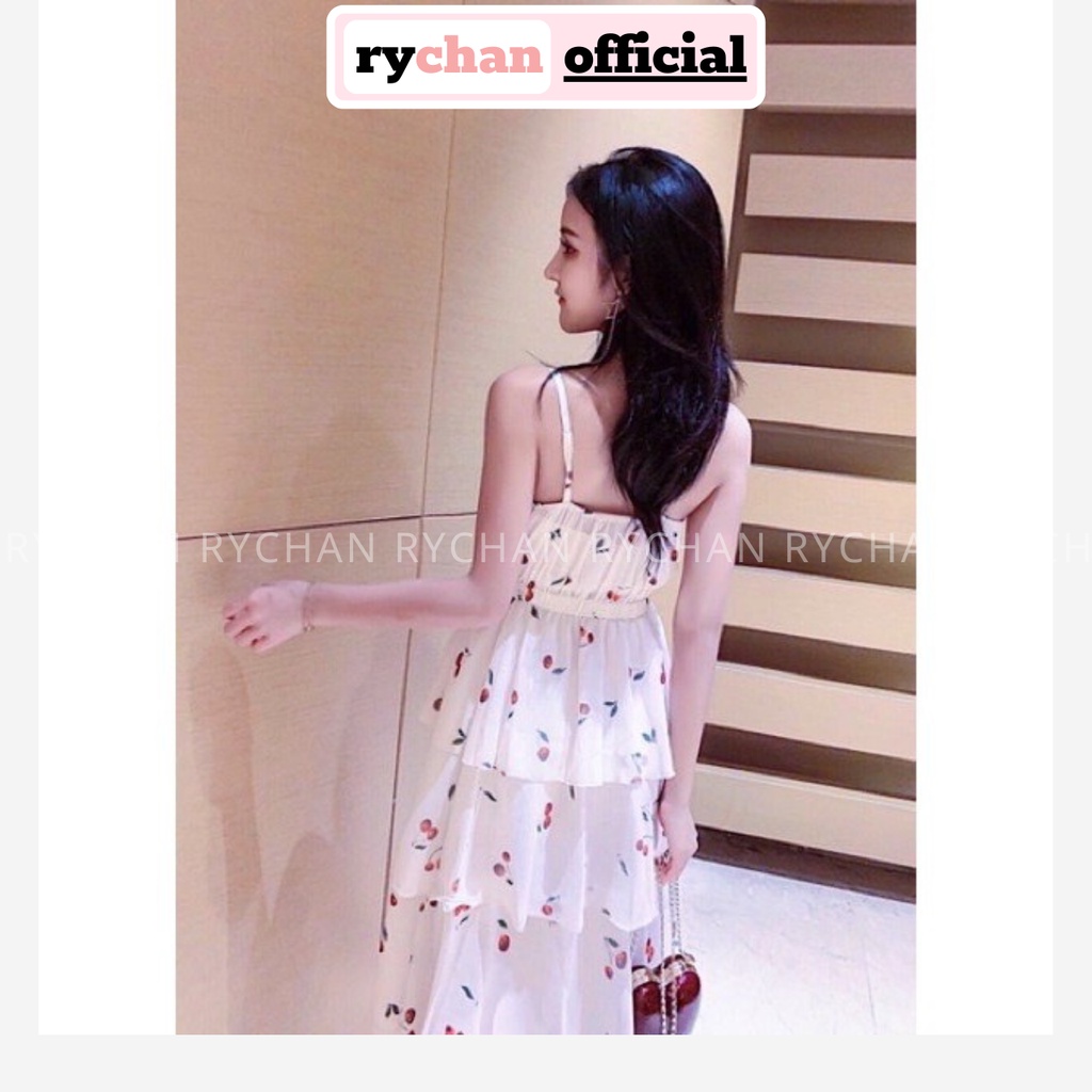 Đầm Đi Biển Dáng Xòe 4 Tầng 2 Dây Cổ Đắp 4 Màu - DX695