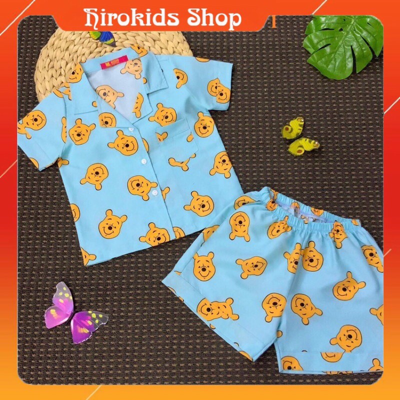 Đồ bộ Pijama đùi chất vải Kate thái loại 1 cho bé trai, bé gái (12~30kg)