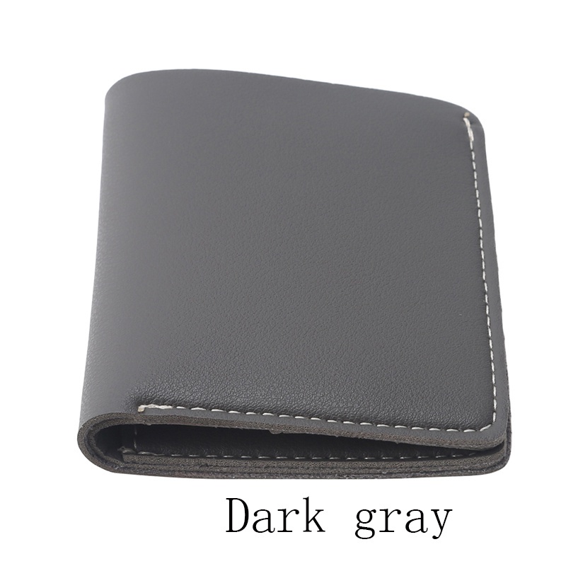 Women's Short Wallet PU Leather Card Holder Solid Color Folding Pockets Ladies Casual Wallet