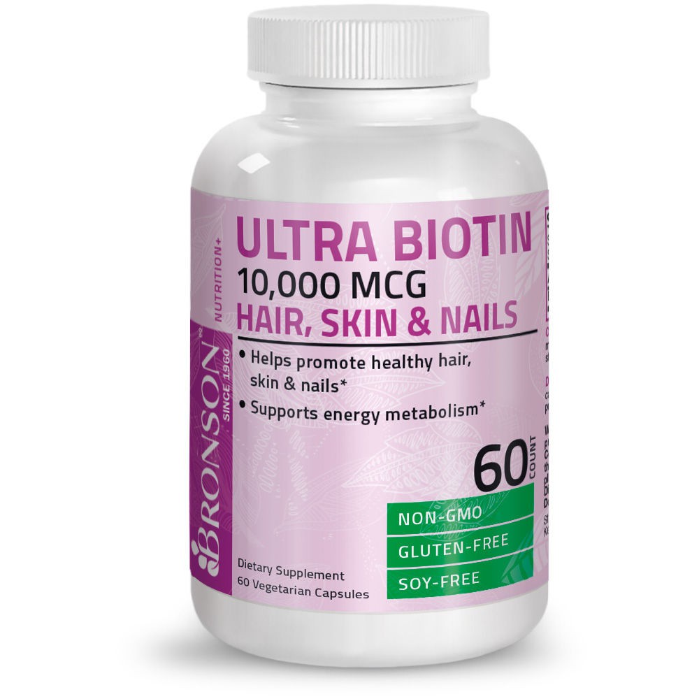 Organic Vitamins Ultra Biotin Hair, Skin & Nails 10000mcg - 60 viên của Mỹ - Đẹp da, tóc, móng