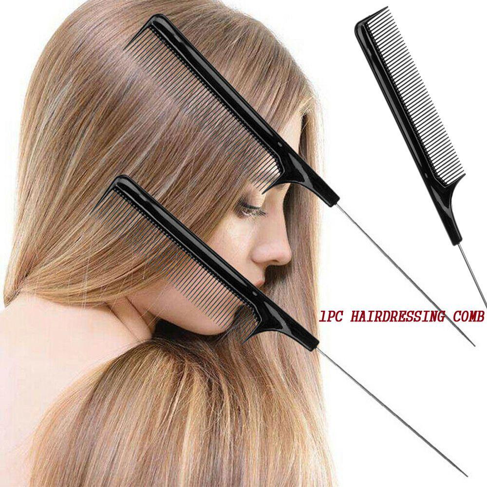 Lược Chải Tóc Đuôi Chuột Bằng Nhựa Kim Loại Răng Nhựa Màu Đen Chất Lượng Cao