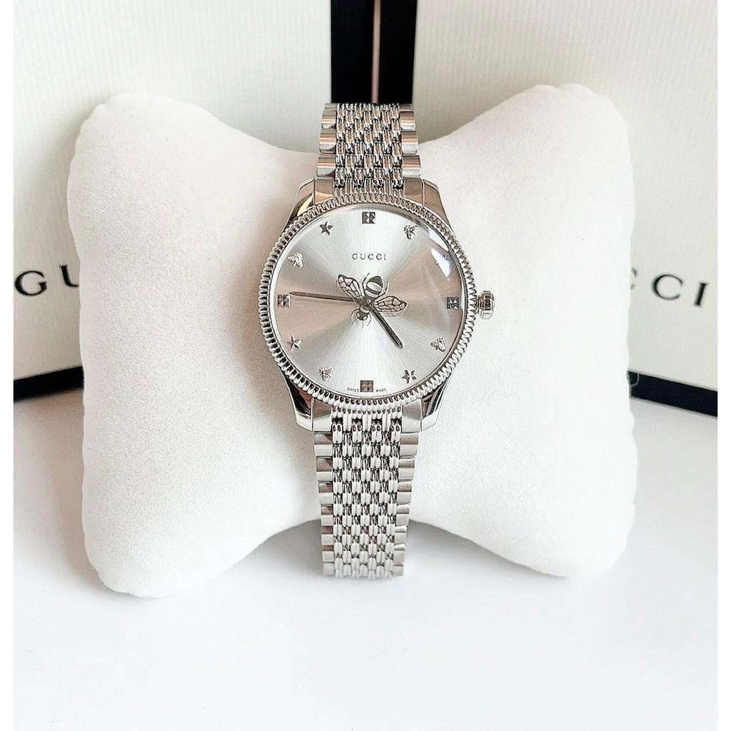 Đồng hồ nữ Guci G-Timeless Quartz Silver Dial Ladies Watch YA1264153, full box, Luxury diamond watch