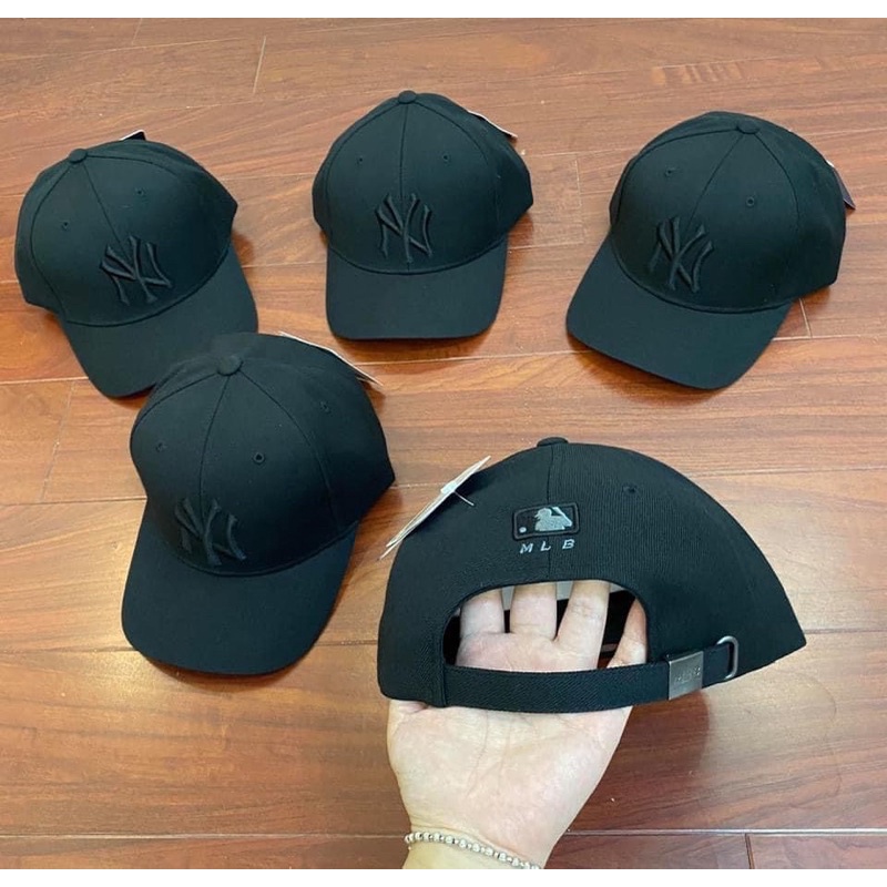 Mũ MLB chữ NY đen