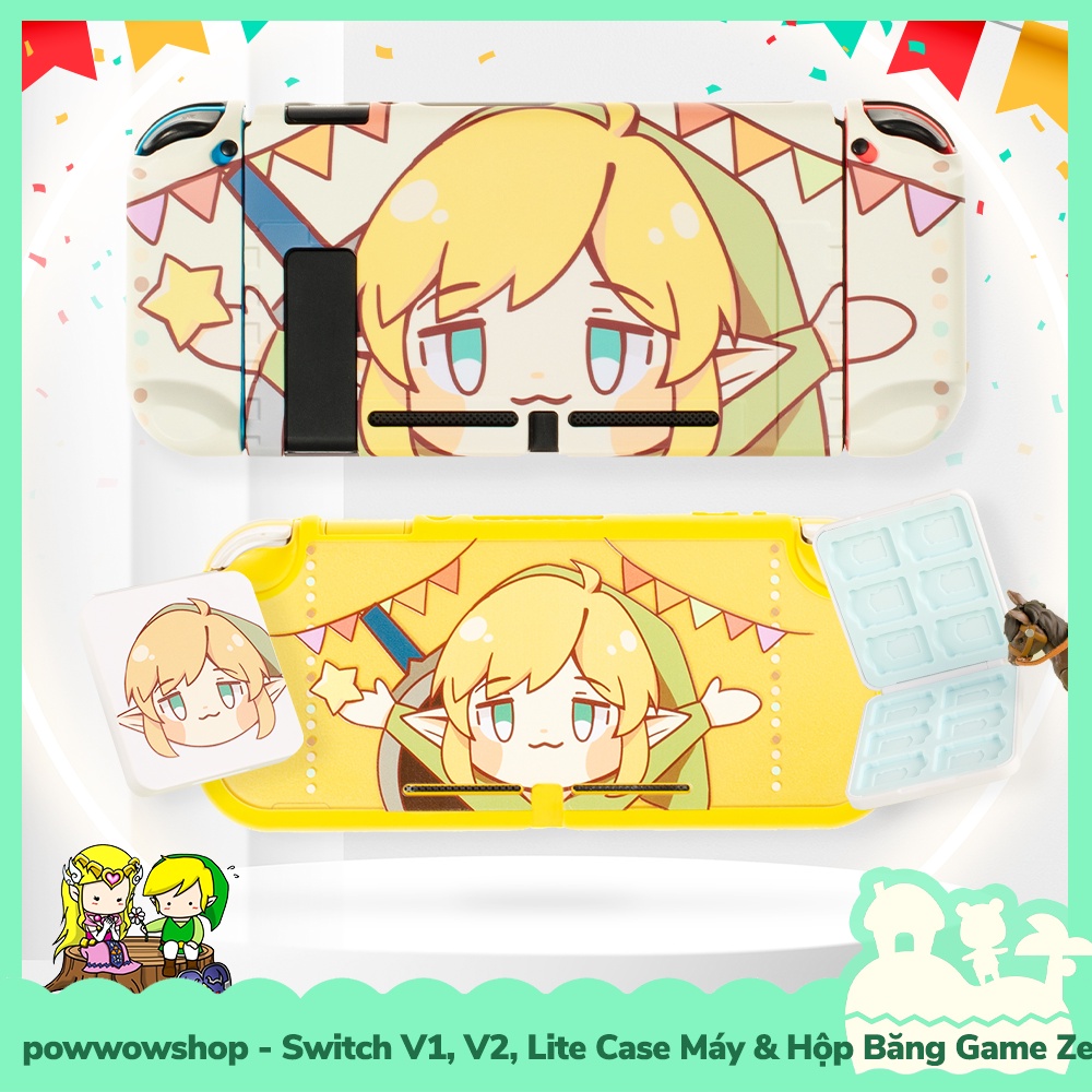 [Sẵn VN - Hỏa Tốc] Switch V1, V2, Lite Set Phụ Kiện Case Ốp Nintendo Switch V1, V2 , Lite &amp; Hộp Băng Game Zelda Lighter