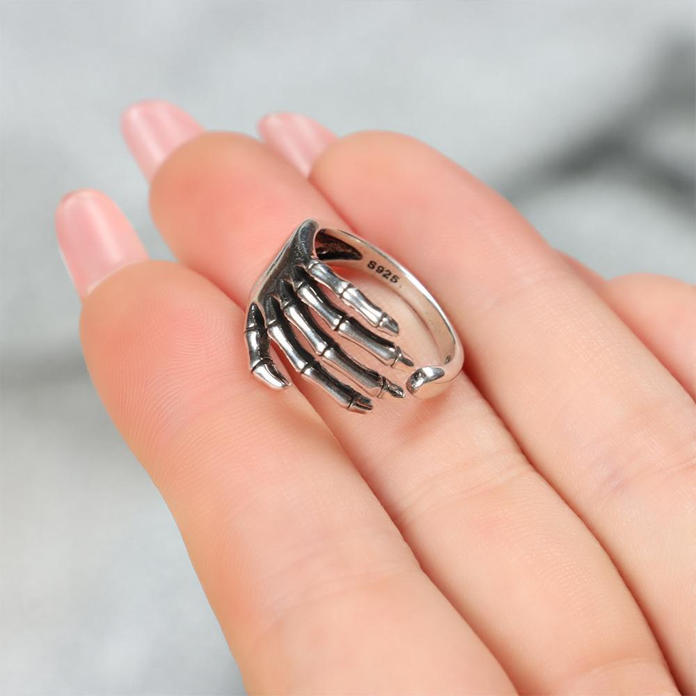 Nhẫn Hình Bộ Xương Độc Đáo Cá Tính Phong Cách Punk Rock