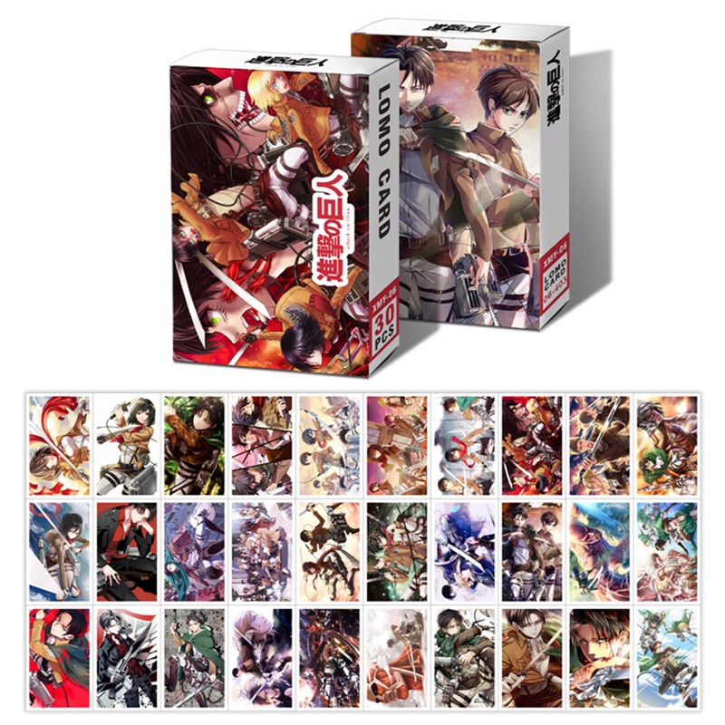 JS Haikyuu!! Attack On Titan, FAIRY TAIL, NARUTO, ONE PIECE, My Hero Academia, Re:Life In A Different World From Zero Photocard Lomo Card 30pcs/Set