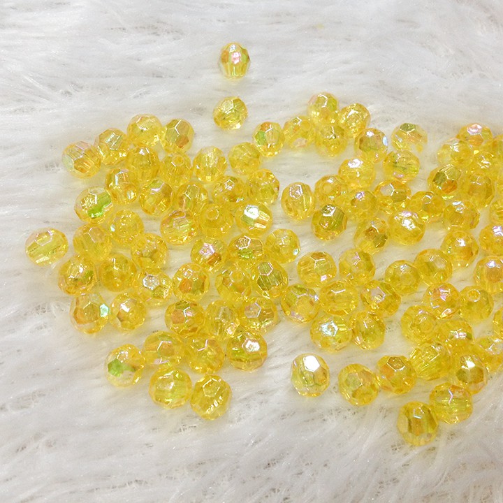 100 hạt nhựa hình pha lê lấp lánh 6mm