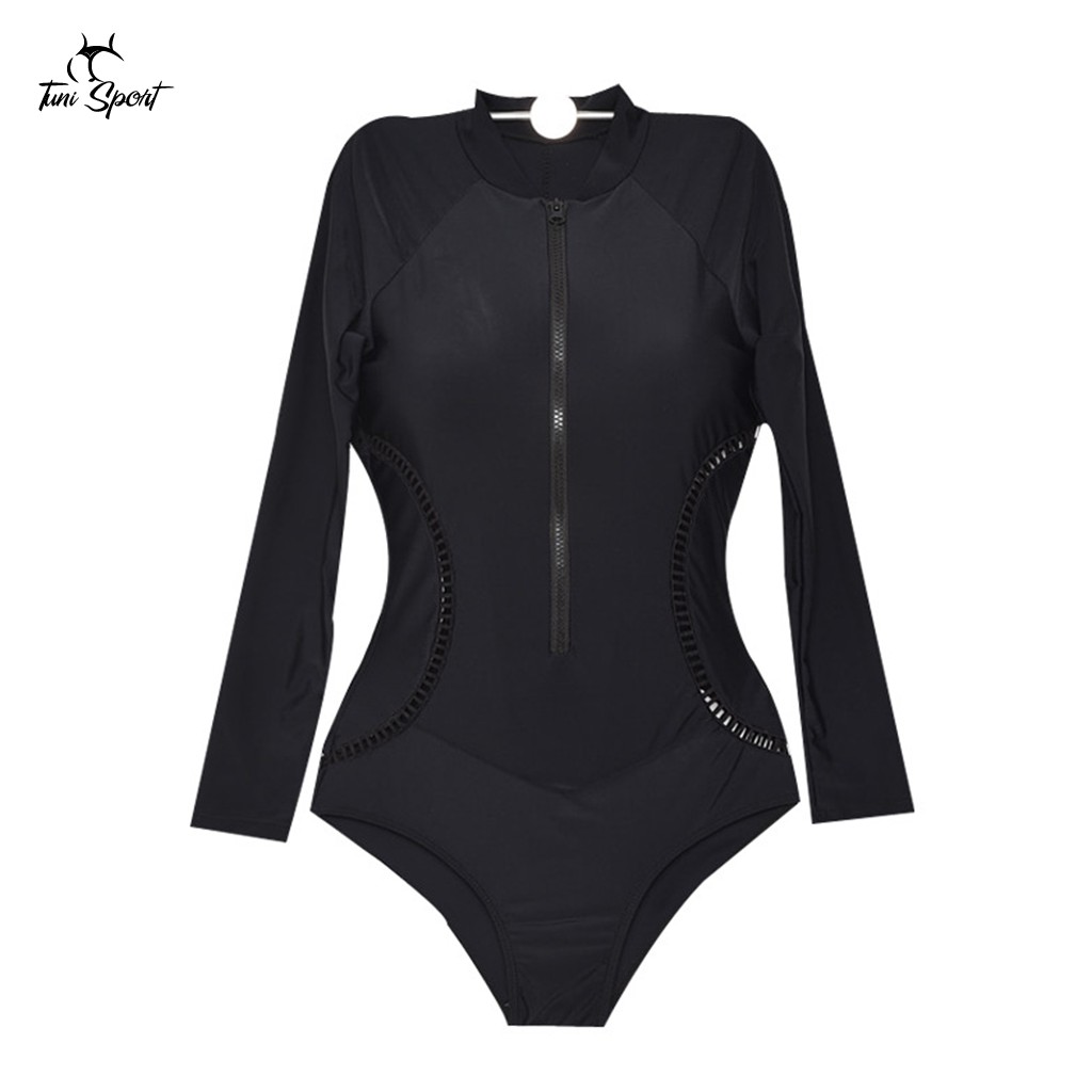 Đồ bơi nữ - bikini dài tay Hàn Quốc họa tiết viền eo N007 Tuni Sport | BigBuy360 - bigbuy360.vn