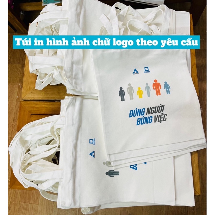 túi xách tote in theo yêu cầu/ túi in hình ảnh chữ logo theo yêu câu
