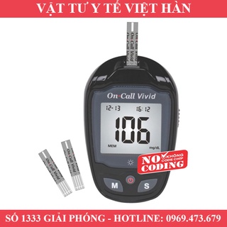 Máy đo đường huyết on - call vivid - bảo hành trọn đời - tặng kèm 25 que thử - xuất xứ mỹ