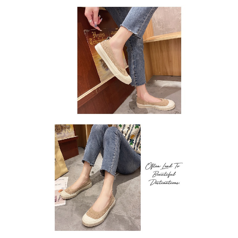 Giày Dệt Kim Đế Xuồng Dày Dặn Thoải Mái Phong Cách Thời Trang Mới 2022 Dành Cho Nữ