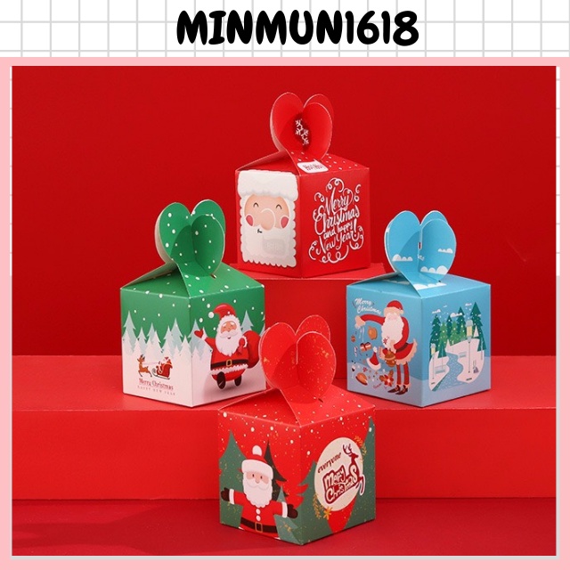Hộp quà hộp đựng quà noel giấy hàng loại 1 mẫu random MinMun1618 hộp noel