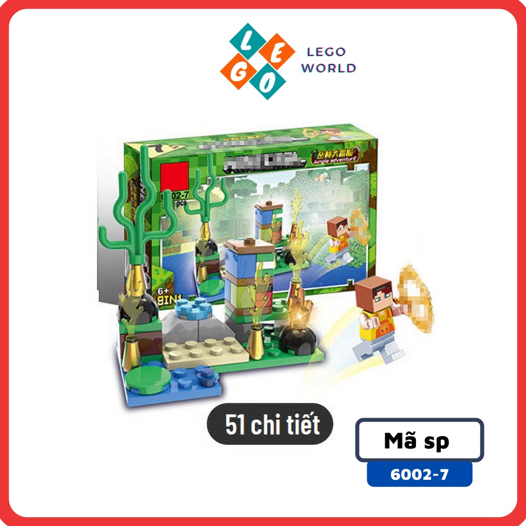 Lego Minecraft bộ đồ chơi lắp ráp thông minh Cuộc phiêu lưu trong rừng 6002