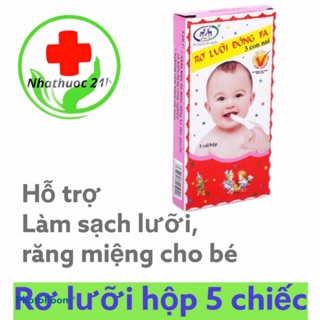 Rơ Lưỡi Đông Fa - Làm sạch lưỡi, răng miệng của bé (Bịch 10 hộp, hộp 5 cái)