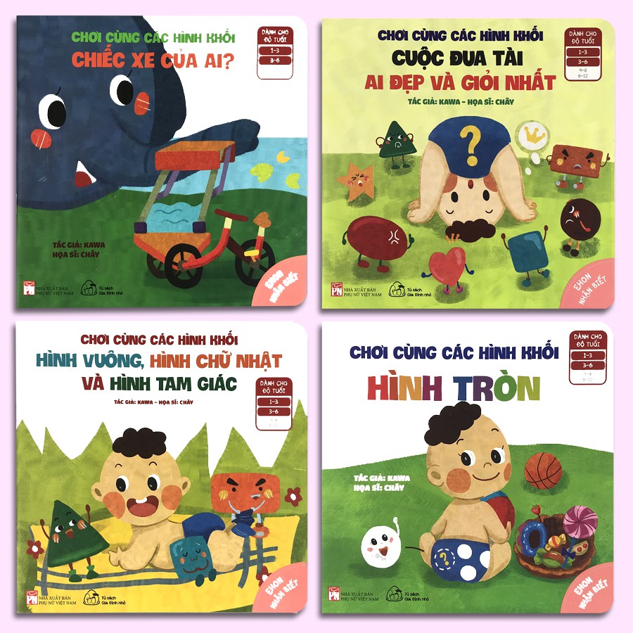 Sách - Ehon Nhận Biết - Chơi Cùng Các Hình Khối (1-6 tuổi) (Combo 4 cuốn) - Thanh Hà Books HCM