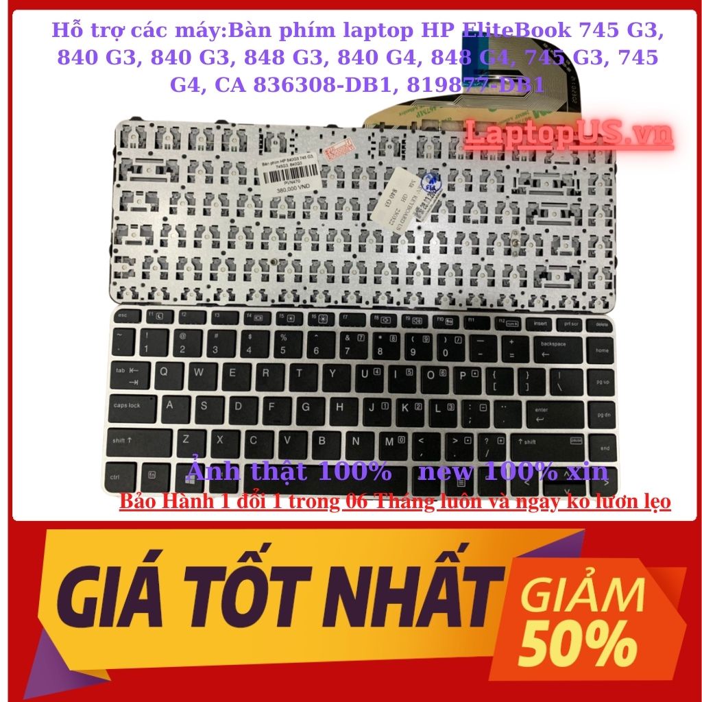 Bàn phím laptop HP EliteBook 840G3 ,745 G3, 840 G3, 840 G3, 840 G4, 848 G4, 745 G3, 745 G4, CA 836308-DB1, 819877-DB1