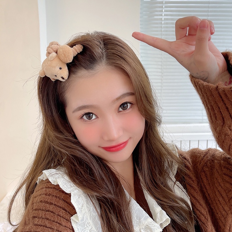 Kẹp Tóc Hình Cá Mập Phối Lông Phong Cách Hàn Quốc Mới Cho Nữ