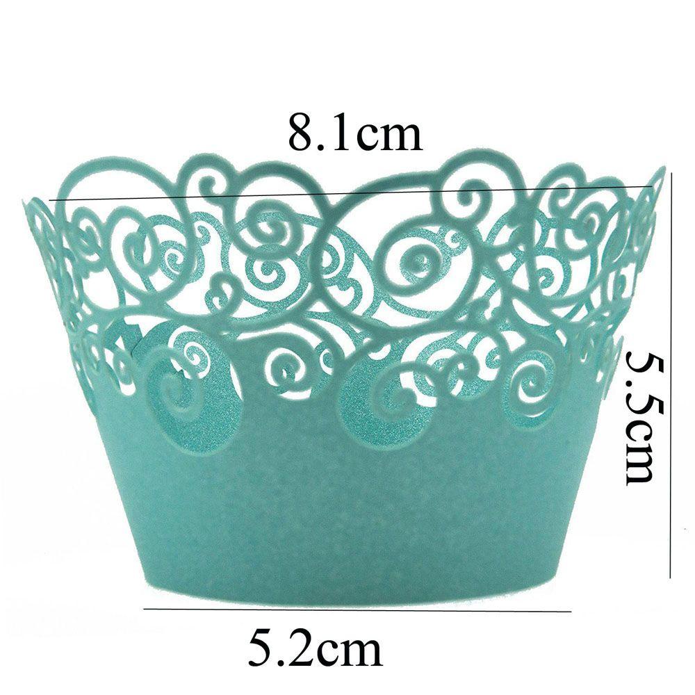 LEISURE Set 12 Cốc Giấy Đựng Bánh Cupcake Phối Ren Xinh Xắn Ốp