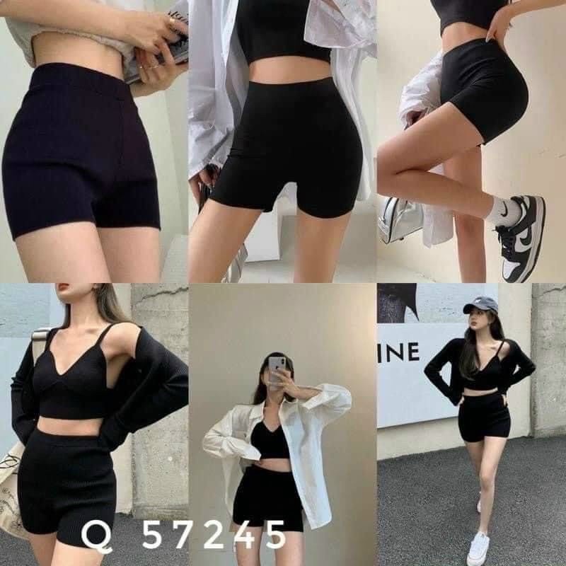 Quần đùi ngắn nâng mông chất borip co giãn thoải mái cho nữ mặc ở nhà đi tập xịn xò-CUN9130