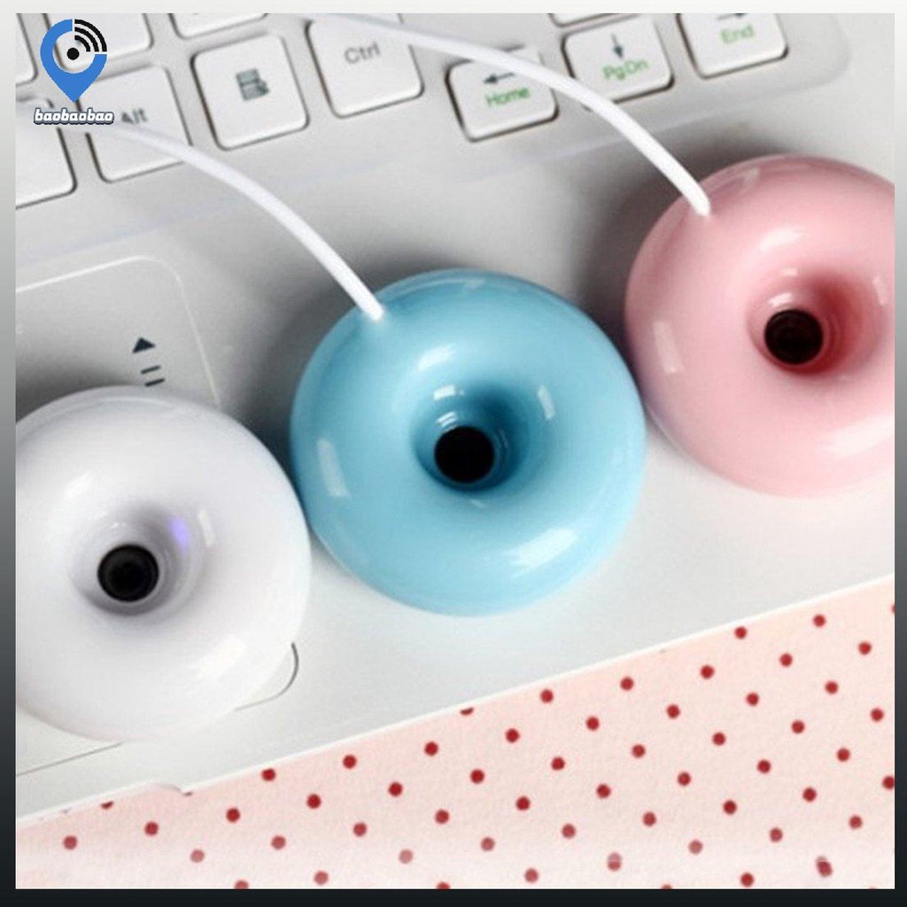 Máy phun sương lọc không khí mini kết nối cáp usb thiết kế hình bánh donut dễ mang theo cho văn phòng