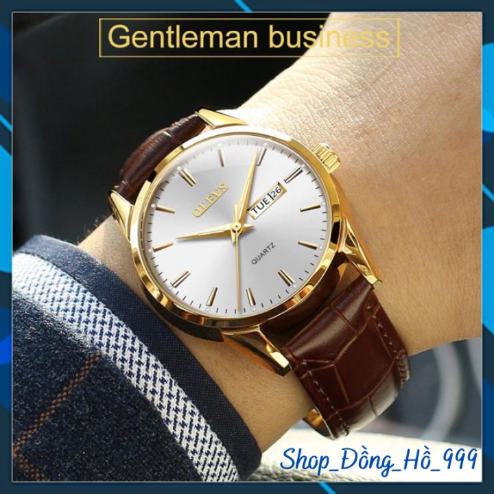Đồng Hồ Nam dây da thời trang Cao Cấp 𝐎𝐋𝐄𝐕𝐒