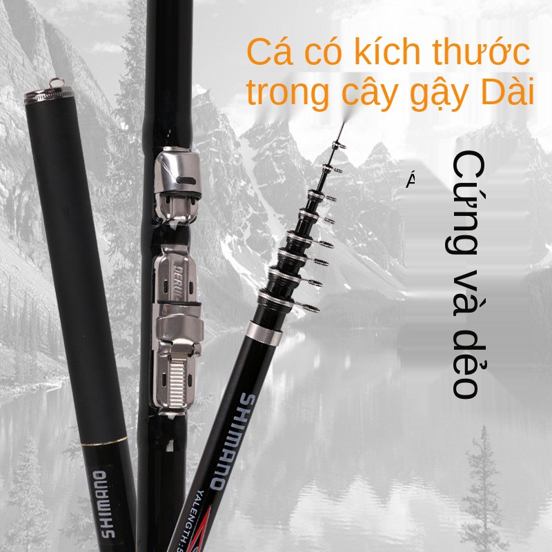 Cần câu đá khúc ngắn số 2 carbon siêu nhẹ cứng dài bắn lưỡng dụng